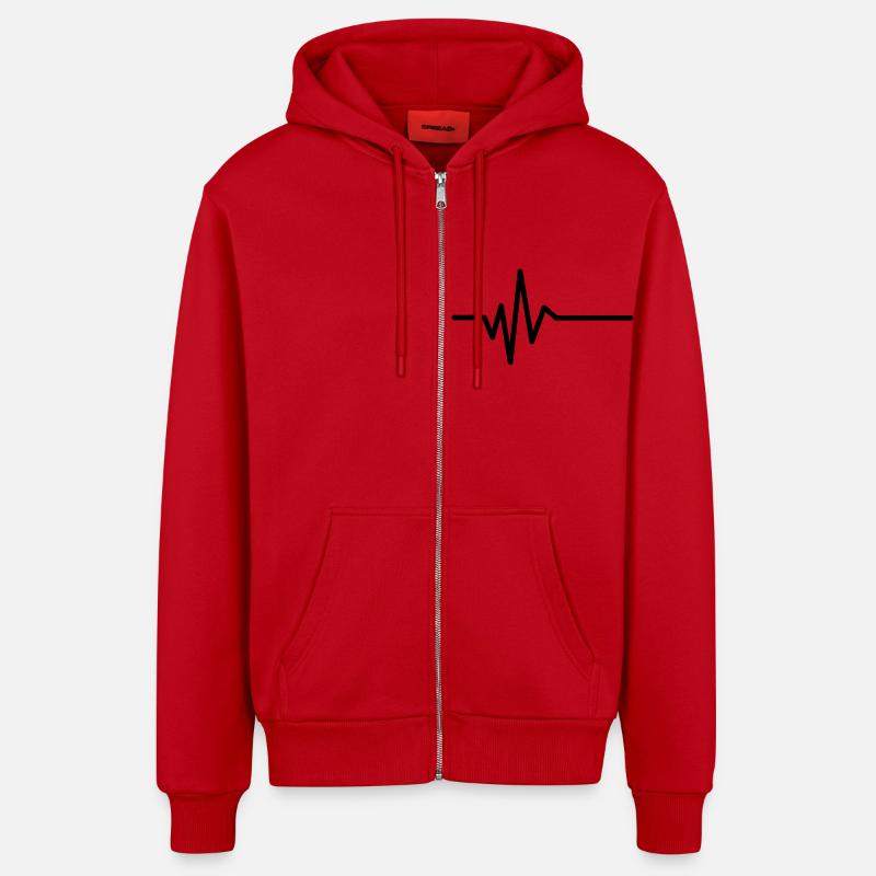 frequenz_puls_beat__f1 - Veste à capuche bio décontractée fabriquée en UE - rouge