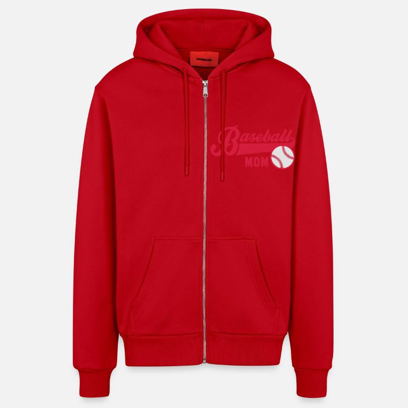 Baseball MOM 2C - Veste à capuche bio décontractée fabriquée en UE - rouge
