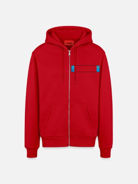 Italien Platte_g1 - Organic Relaxed Kapuzenjacke Made in EU - Rot