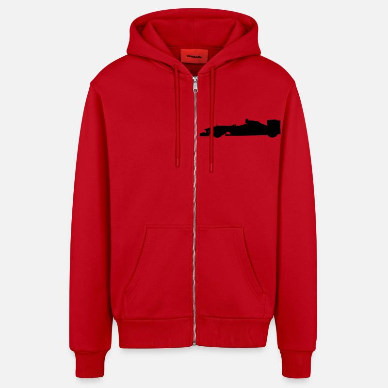 F1 - Veste à capuche bio décontractée fabriquée en UE - rouge