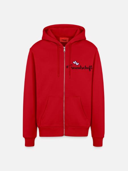 freundschaft herzen - Organic Relaxed Kapuzenjacke Made in EU - Rot