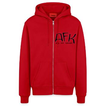 afk_pc_2c - Veste à capuche bio décontractée fabriquée en UE - rouge - Devant