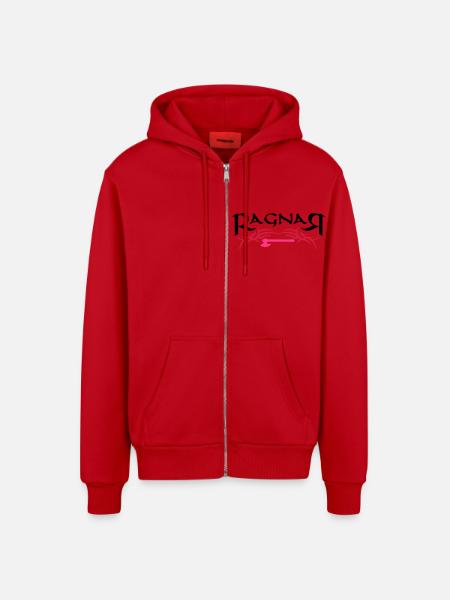 Ragnar_1 - Organic Relaxed Kapuzenjacke Made in EU - Rot