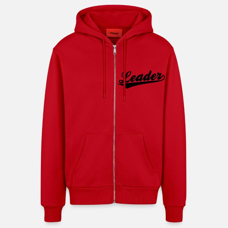 Leader - Veste à capuche bio décontractée fabriquée en UE - rouge