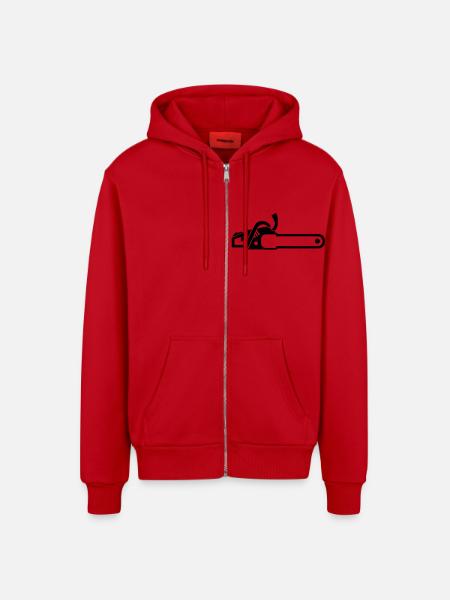 Chainsaw - Organic Relaxed Hooded Jacket Made in EU - red