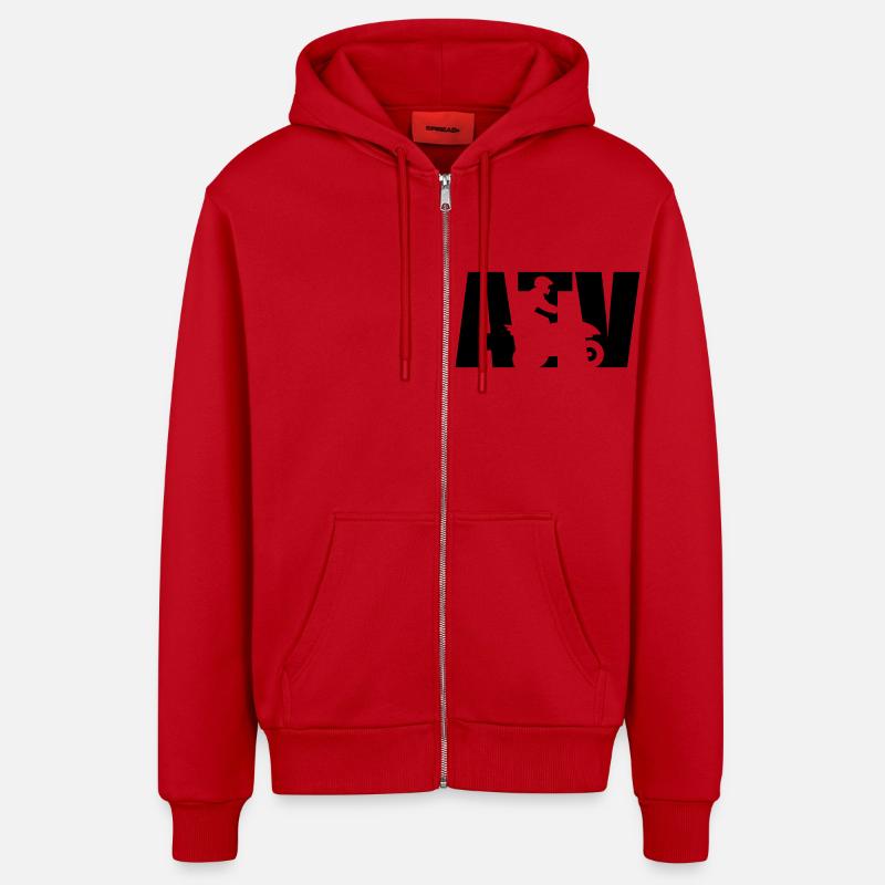 ATV - Veste à capuche bio décontractée fabriquée en UE - rouge