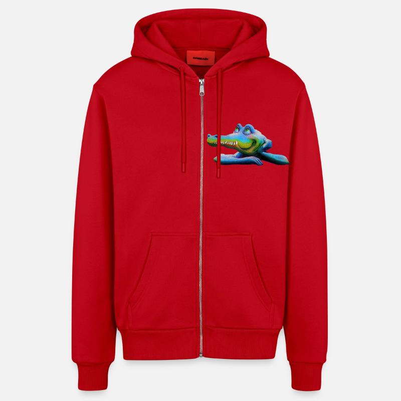Amstrad Retro Krokodil - Maskottchen 01 - Organic Relaxed Kapuzenjacke Made in EU - Rot
