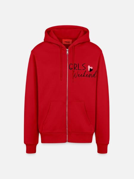 Week-end des filles - Veste à capuche bio décontractée fabriquée en UE - rouge