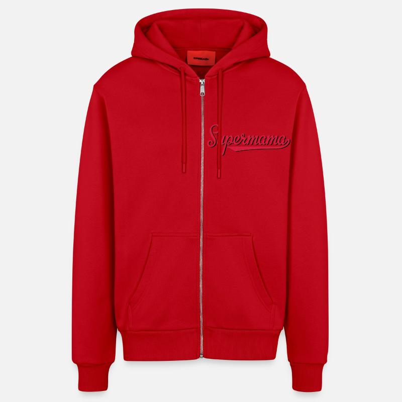 supermama - Organic Relaxed Hooded Jacket Made in EU - red