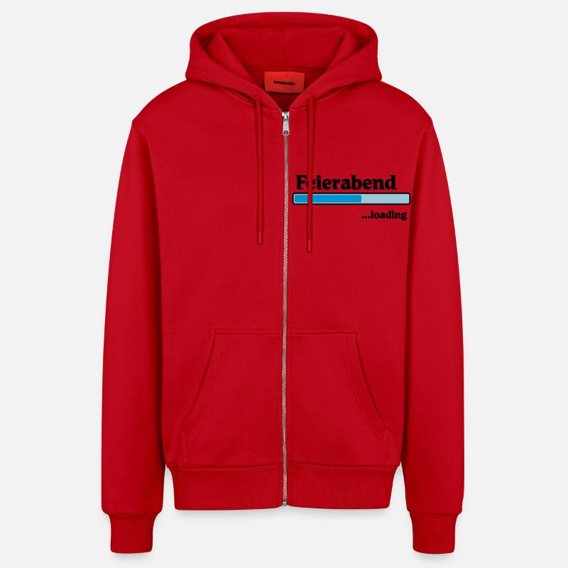 Feierabend loading - Organic Relaxed Kapuzenjacke Made in EU - Rot