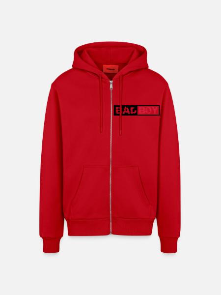 Bad Boy Design - Organic Relaxed Hooded Jacket Made in EU - red