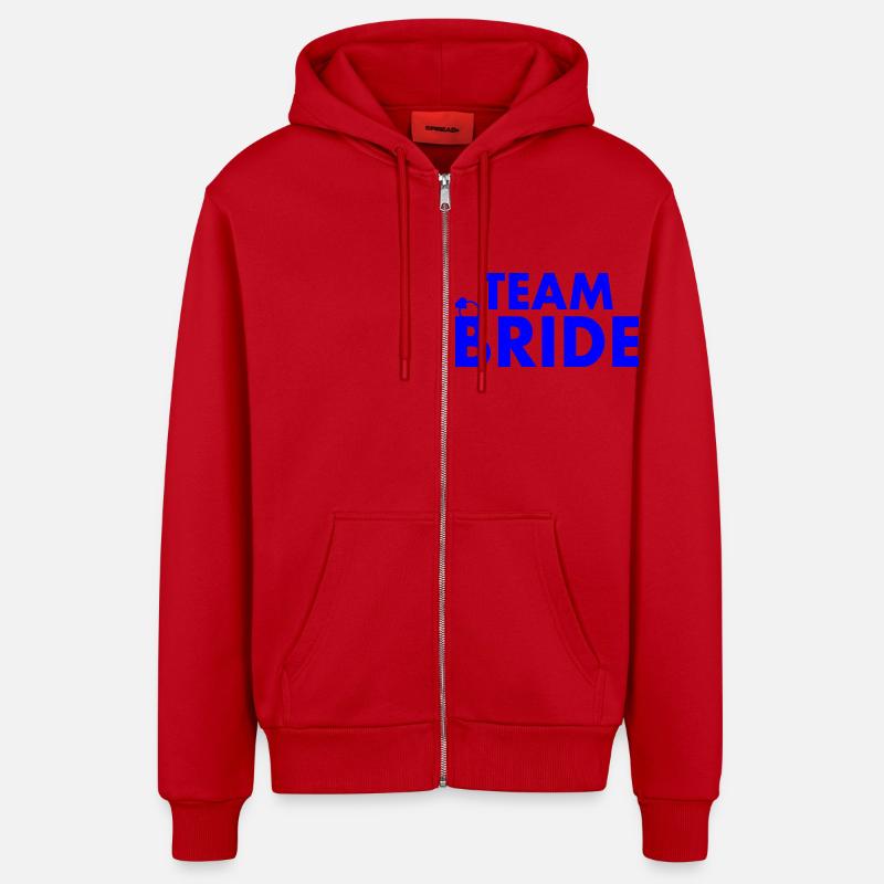 Team bride - Veste à capuche bio décontractée fabriquée en UE - rouge