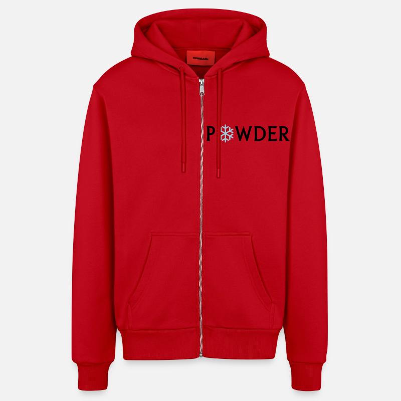powder - Organic Relaxed Kapuzenjacke Made in EU - Rot