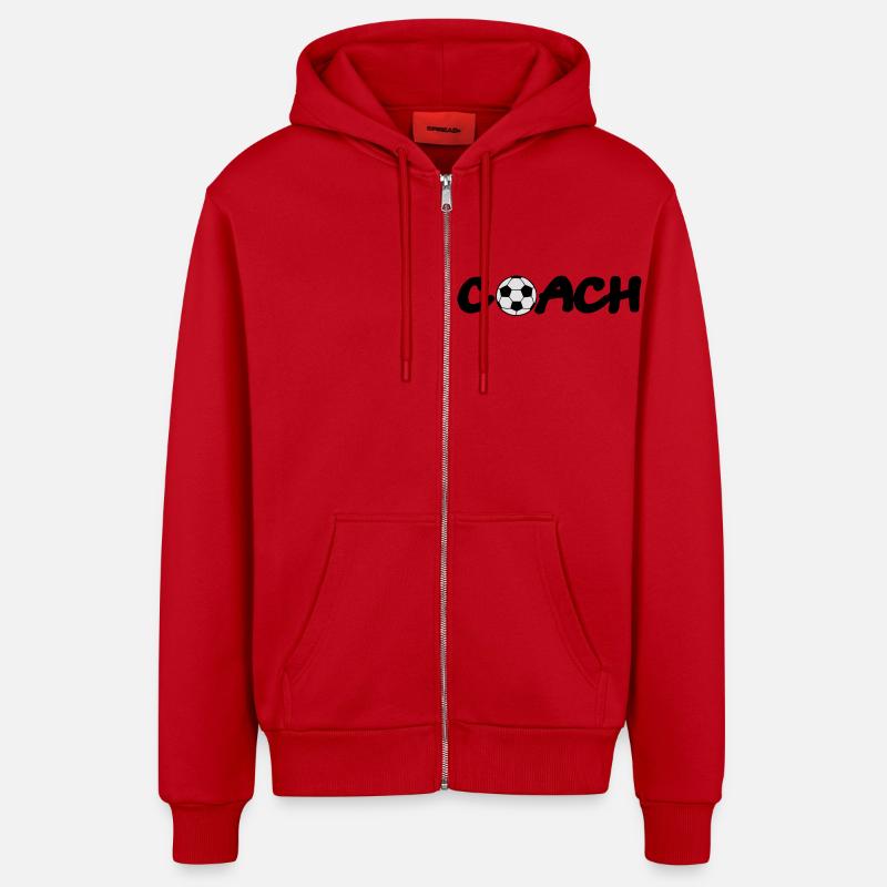 coach - Veste à capuche bio décontractée fabriquée en UE - rouge