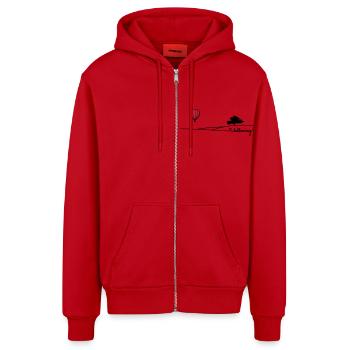 ballooning landscape - Organic Relaxed Kapuzenjacke Made in EU - Rot - Vorne