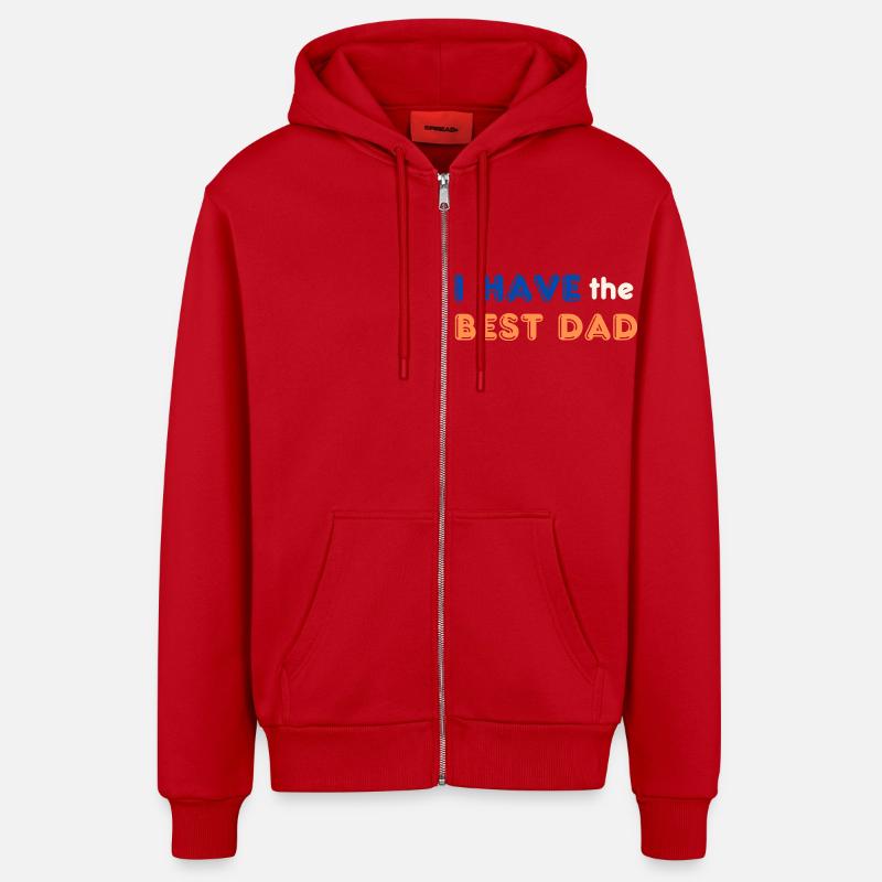 J’ai le meilleur papa - Veste à capuche bio décontractée fabriquée en UE - rouge