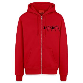 Pokern Poker all in Texas Holdem Karten Shirt - Veste à capuche bio décontractée fabriquée en UE - rouge - Devant