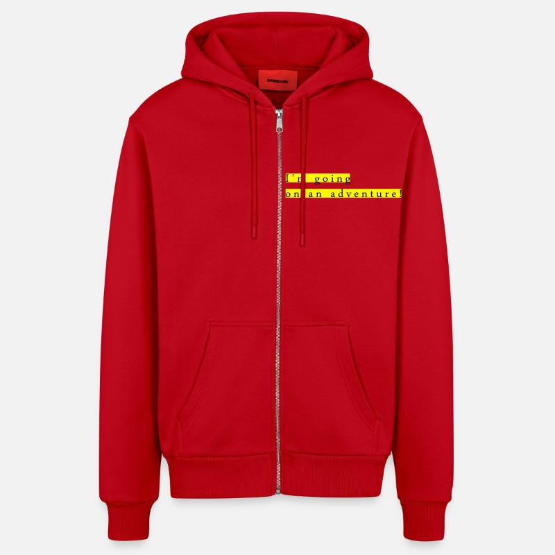 adventure - Organic Relaxed Hooded Jacket Made in EU - red