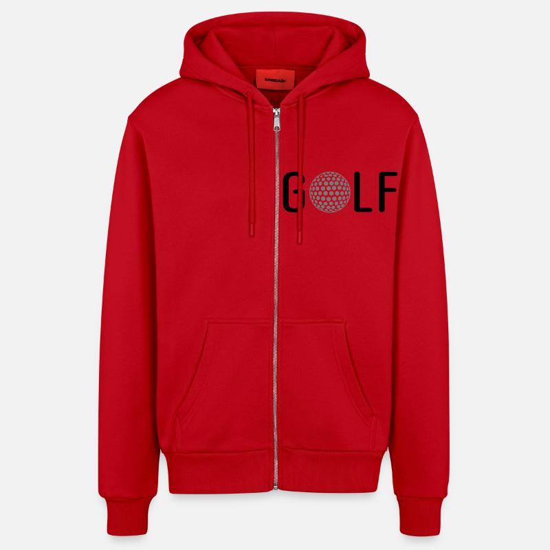 Le golf - Veste à capuche bio décontractée fabriquée en UE - rouge