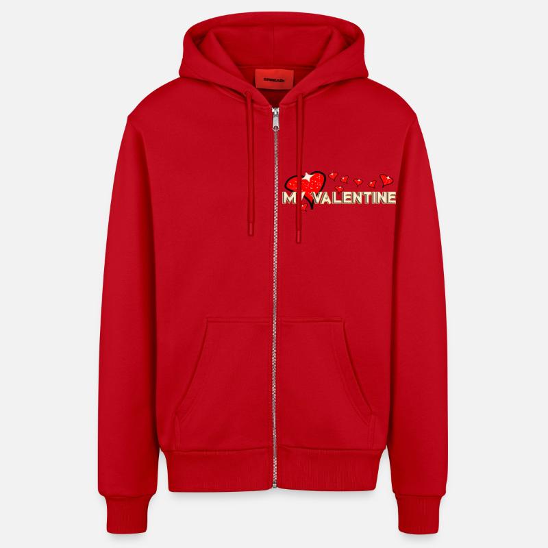 Fabuleuse Saint-Valentin - Veste à capuche bio décontractée fabriquée en UE - rouge