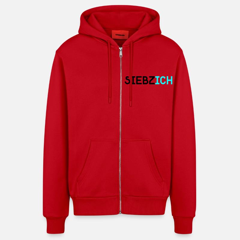 siebzich - Veste à capuche bio décontractée fabriquée en UE - rouge