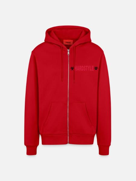 Hardstyle - Organic Relaxed Kapuzenjacke Made in EU - Rot