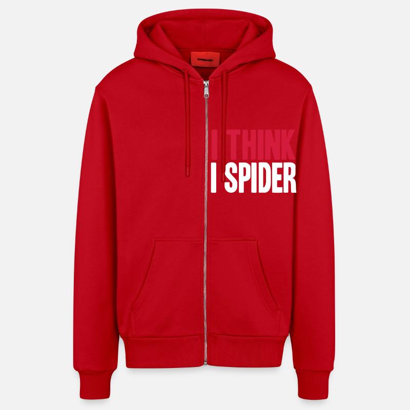 I THINK I SPIDER (DENGLISCH) - Veste à capuche bio décontractée fabriquée en UE - rouge