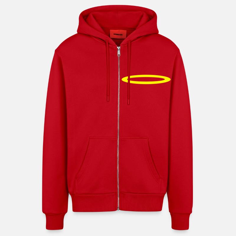 aureole - Veste à capuche bio décontractée fabriquée en UE - rouge