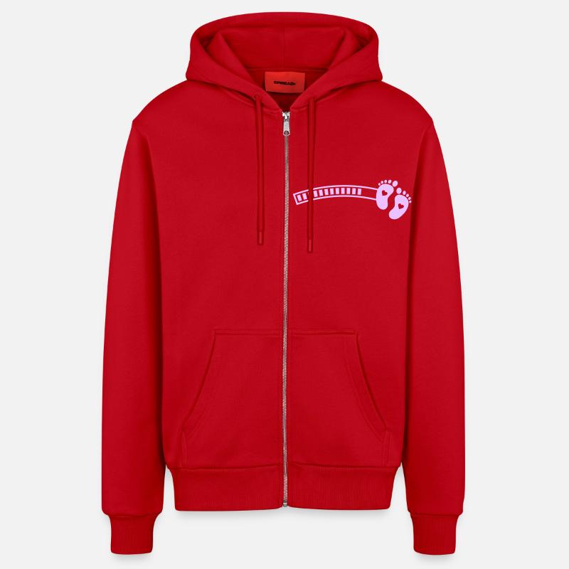 Bébé Bébé Pieds De Chargement - Veste à capuche bio décontractée fabriquée en UE - rouge