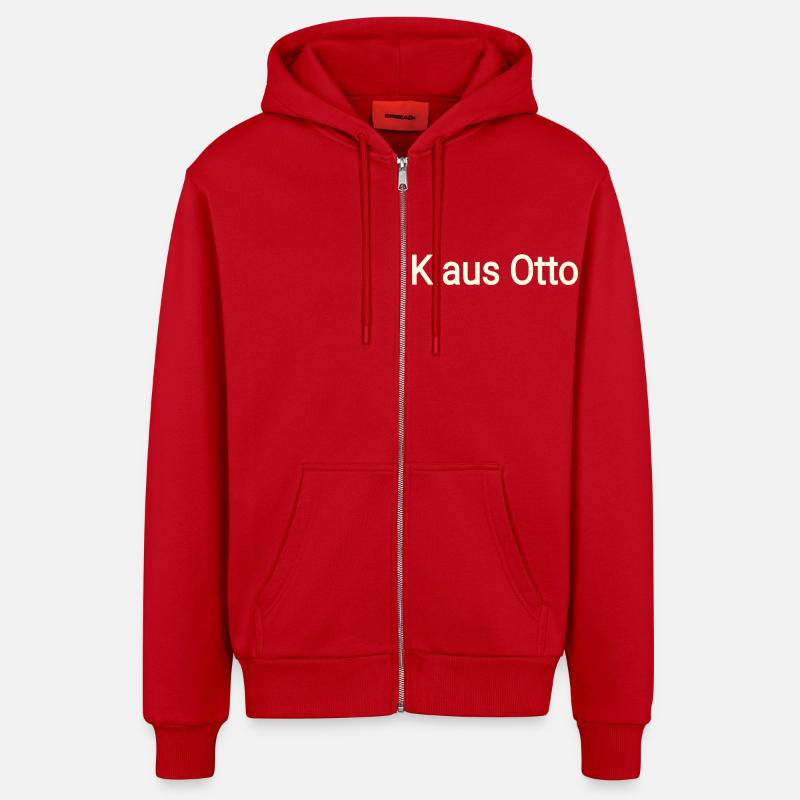 Klaus Otto - Veste à capuche bio décontractée fabriquée en UE - rouge