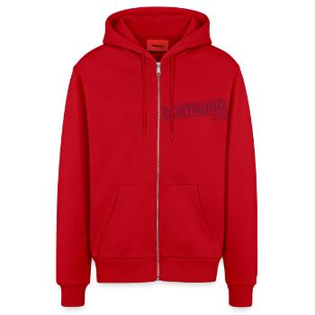 Dortmund - 0231 - Vorwahl - Organic Relaxed Kapuzenjacke Made in EU - Rot - Vorne