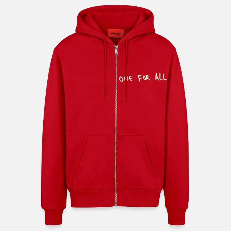 One for all - Organic Relaxed Kapuzenjacke Made in EU - Rot