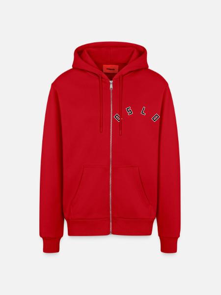 Oslo - Organic Relaxed Kapuzenjacke Made in EU - Rot