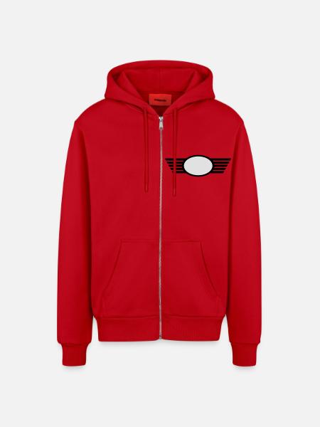 Wappen - Organic Relaxed Kapuzenjacke Made in EU - Rot