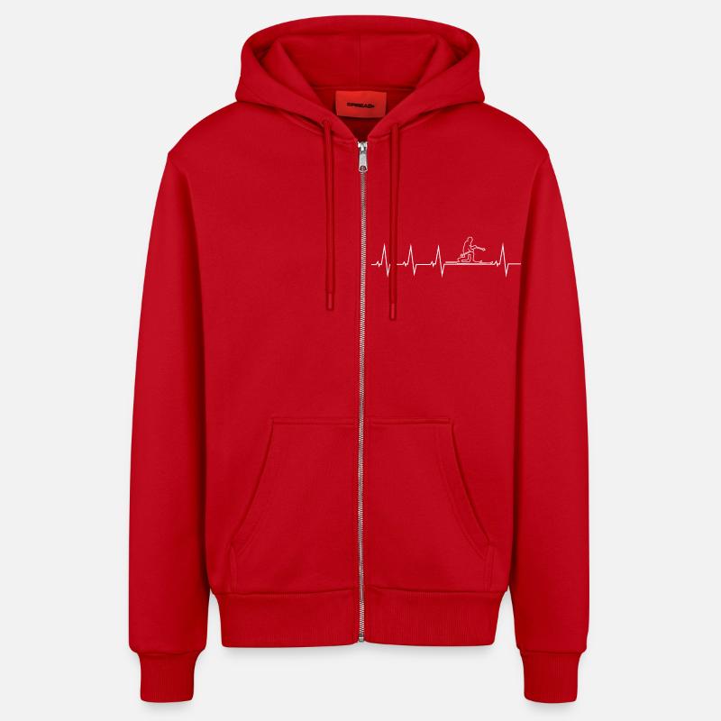J’aime conduire de télémark - Veste à capuche bio décontractée fabriquée en UE - rouge