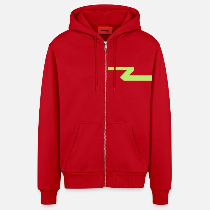 strich - Organic Relaxed Kapuzenjacke Made in EU - Rot