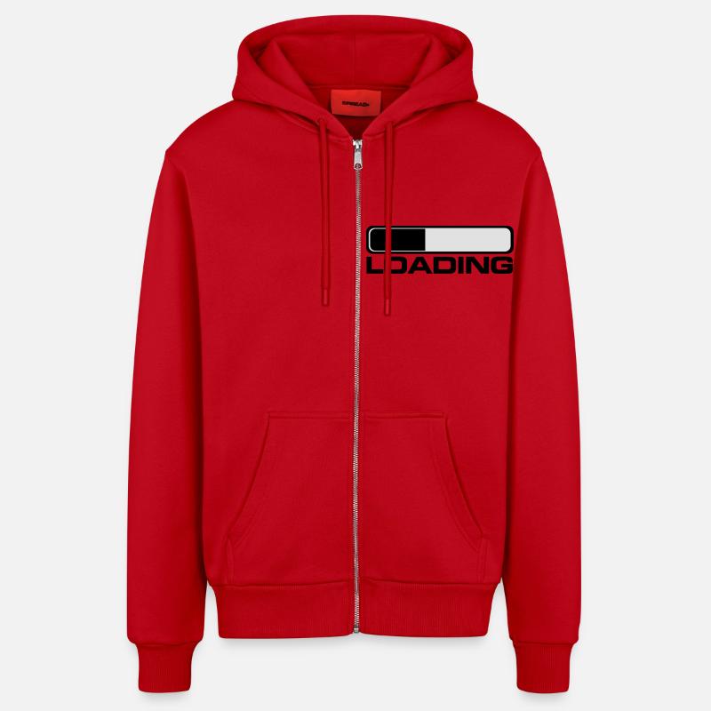 loading_f2 - Veste à capuche bio décontractée fabriquée en UE - rouge