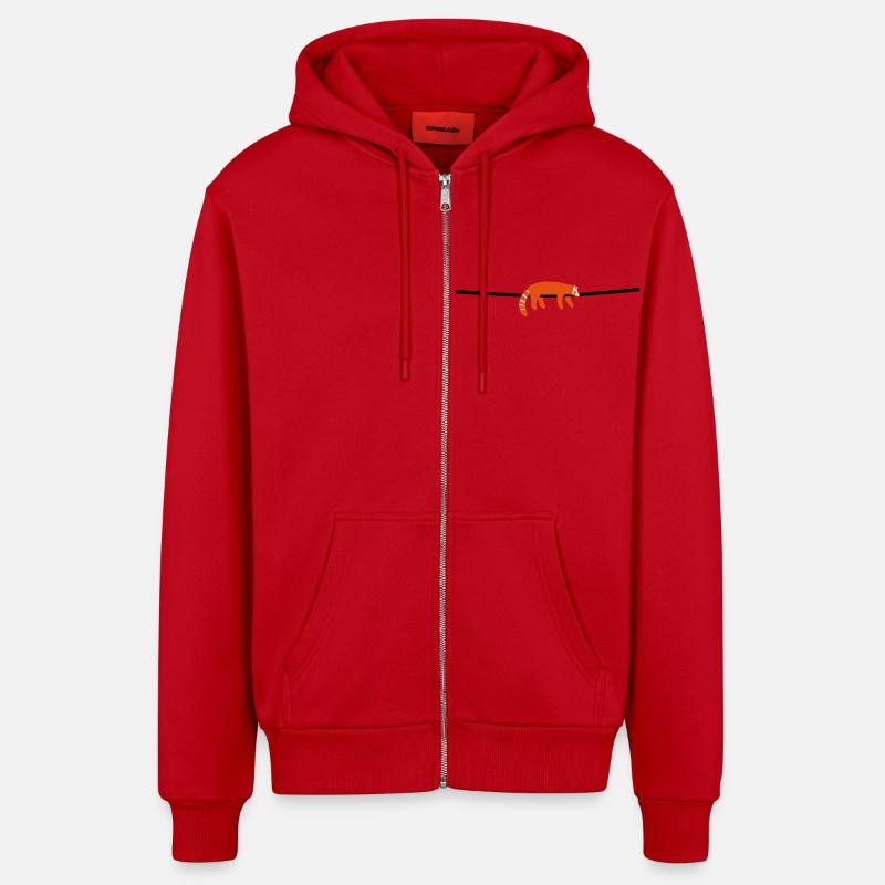 red panda - Organic Relaxed Hooded Jacket Made in EU - red