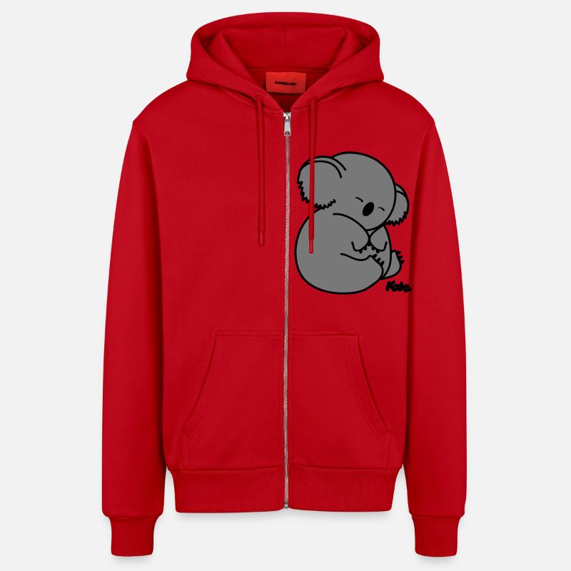 Koala (2c) - Organic Relaxed Kapuzenjacke Made in EU - Rot