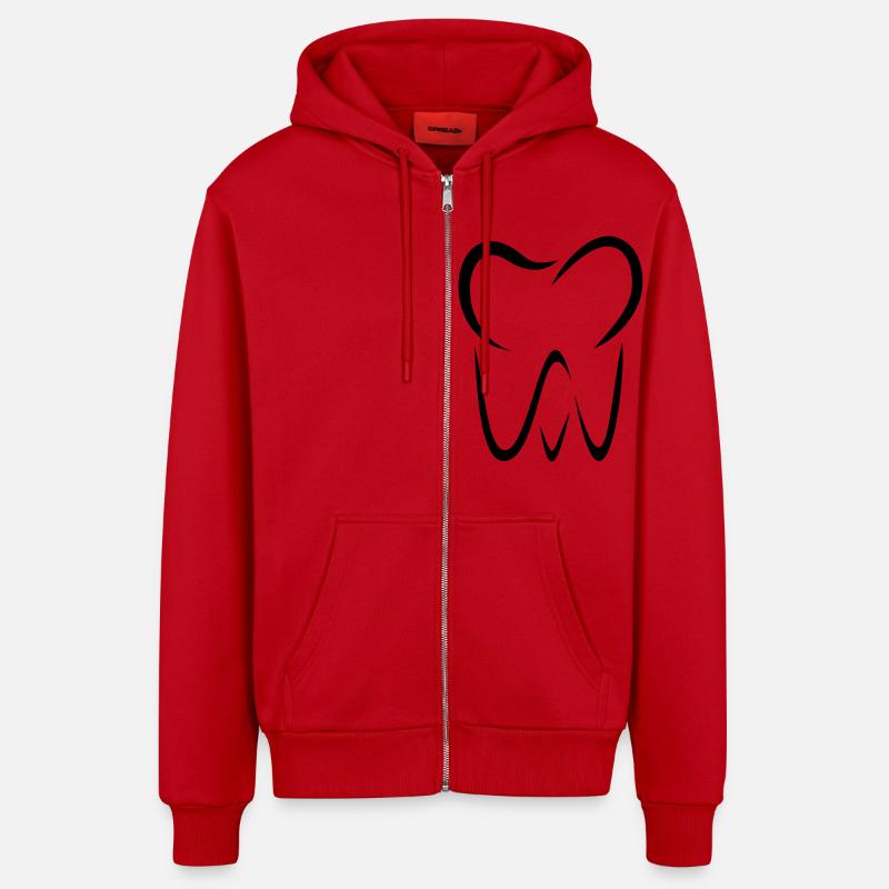 Zahn - Organic Relaxed Kapuzenjacke Made in EU - Rot