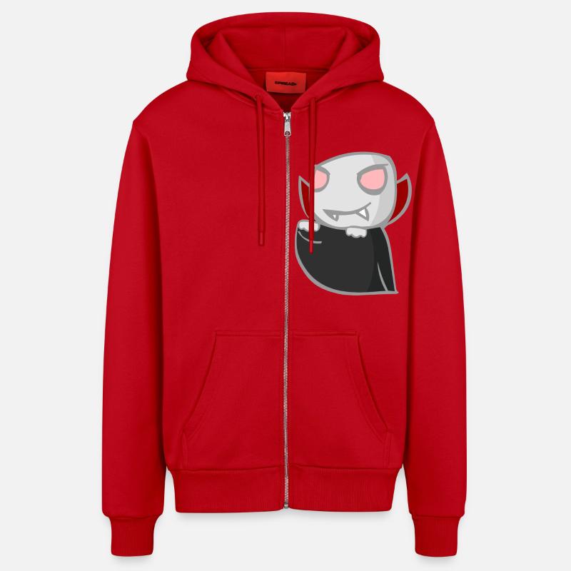 vampire - Veste à capuche bio décontractée fabriquée en UE - rouge