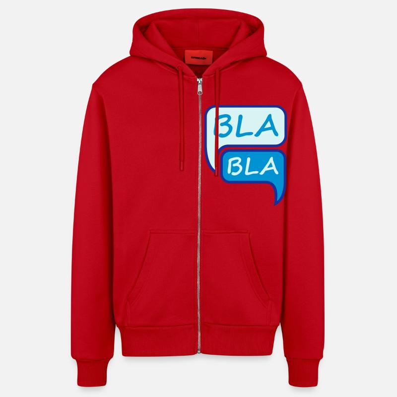 Bla Bla Design - Veste à capuche bio décontractée fabriquée en UE - rouge