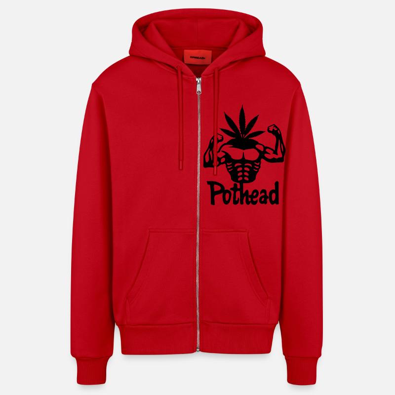 Pothead - Veste à capuche bio décontractée fabriquée en UE - rouge