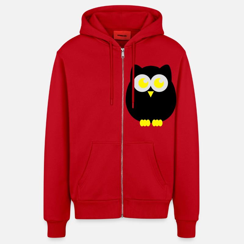 eule - Veste à capuche bio décontractée fabriquée en UE - rouge