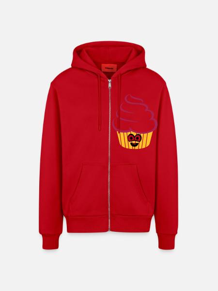 cupcake_funny - Veste à capuche bio décontractée fabriquée en UE - rouge