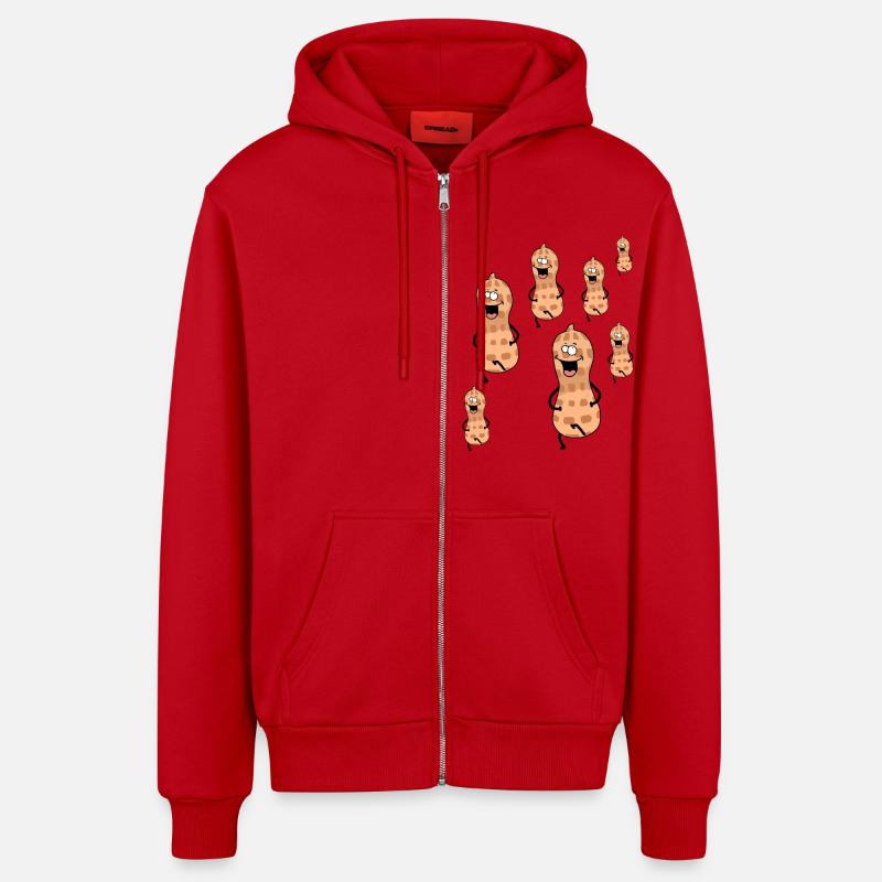 Cacahuète Émotions Joie Heureuse Heureuse - Veste à capuche bio décontractée fabriquée en UE - rouge
