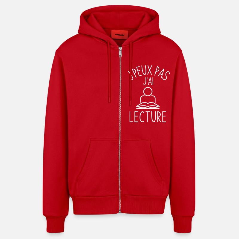 Amateurs de lecture - Veste à capuche bio décontractée fabriquée en UE - rouge