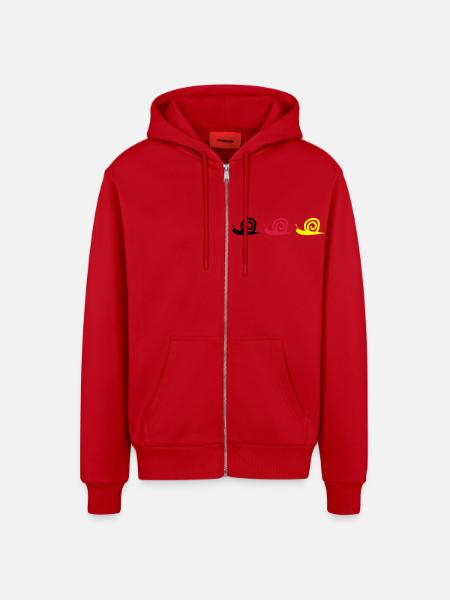 Snail - Organic Relaxed Hooded Jacket Made in EU - red