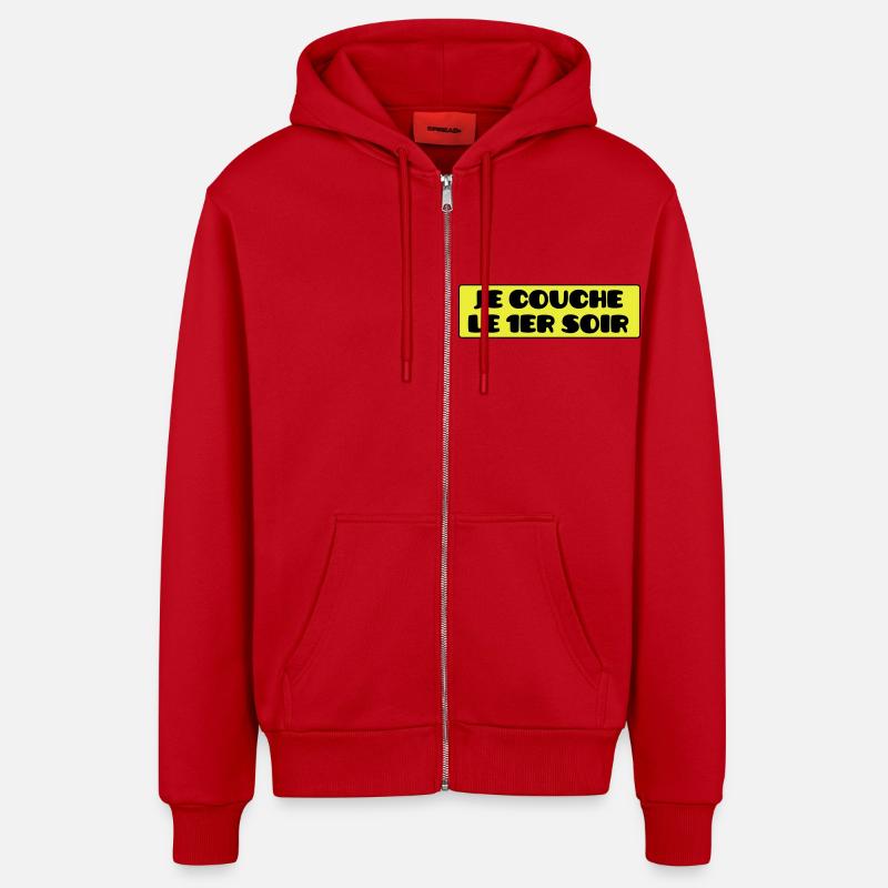 Je Couche le 1er Soir - Organic Relaxed Kapuzenjacke Made in EU - Rot