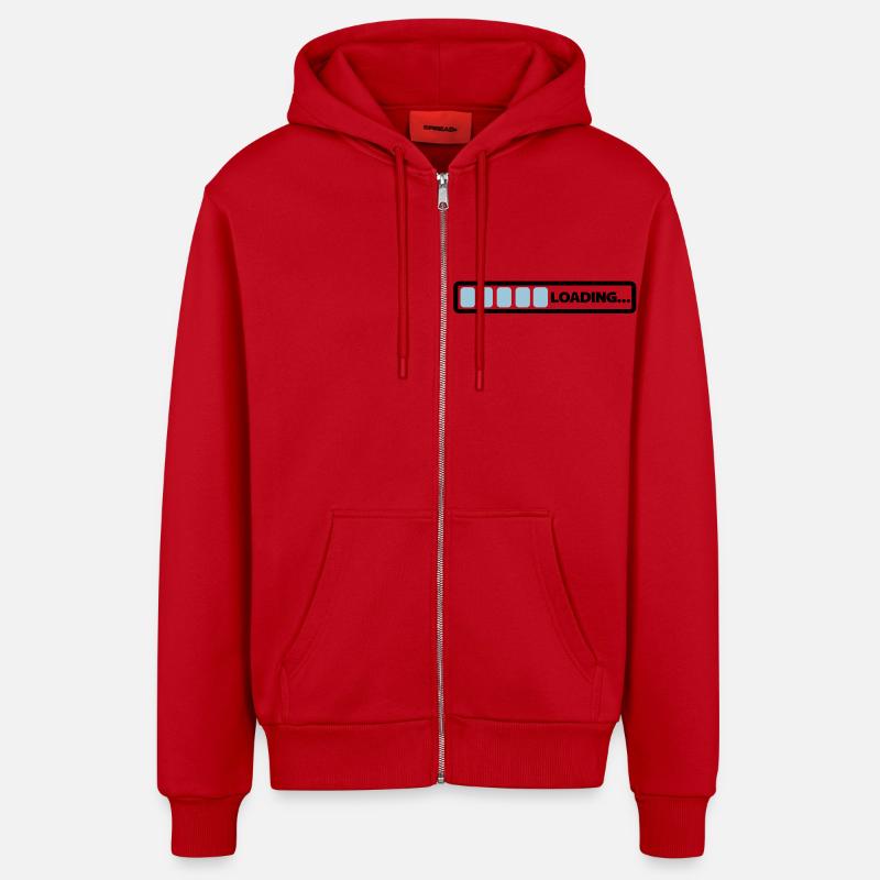 loading - Organic Relaxed Hooded Jacket Made in EU - red